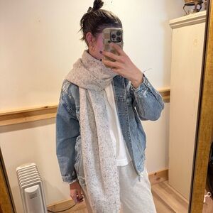 Cozy Creamy Scarf with Fringe